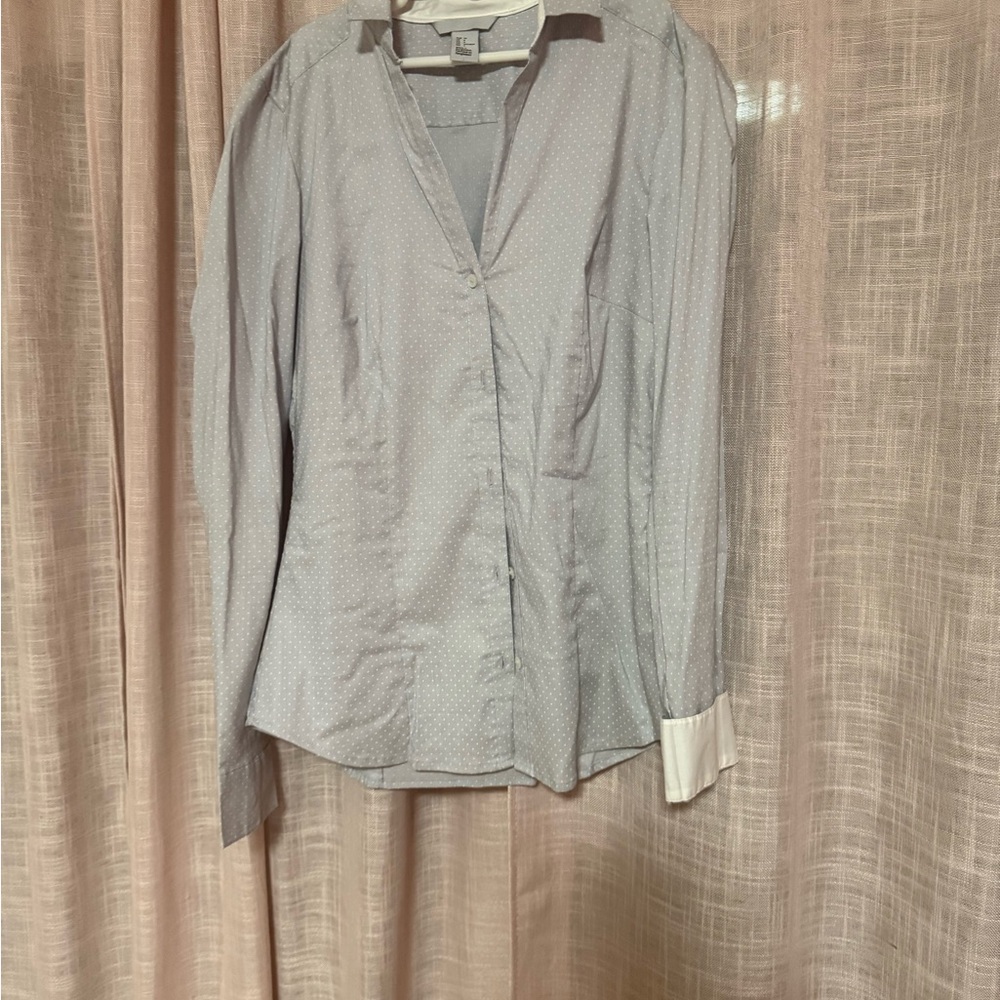 H&M Light Gray Button Down Shirt